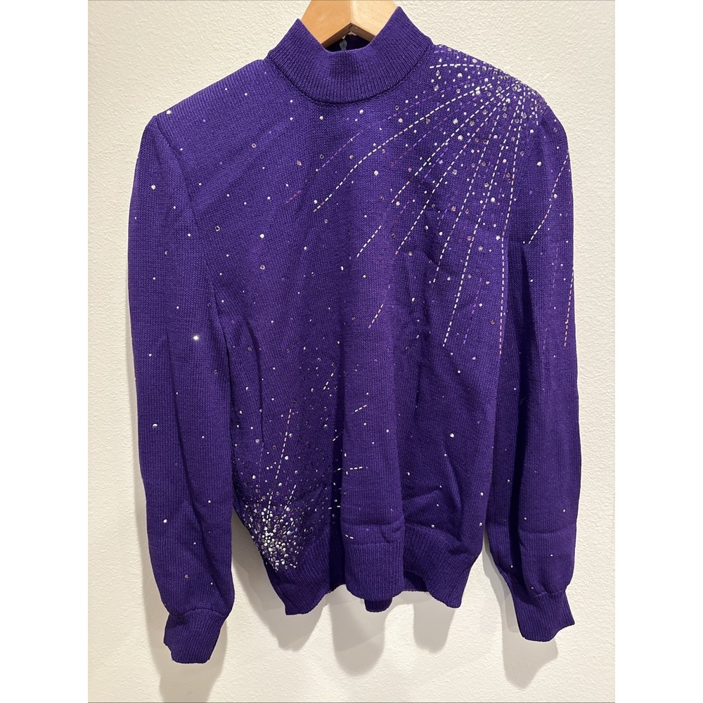 St. John By Marie Gray Evening 2 Piece Skirt Suit Embezzled Suit Sequins Zip S 2